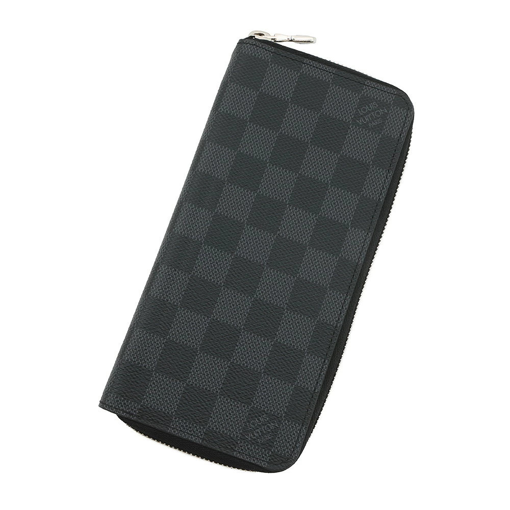 Louis Vuitton Damier Graphite Black Zippy Wallet Vertical Black Long
